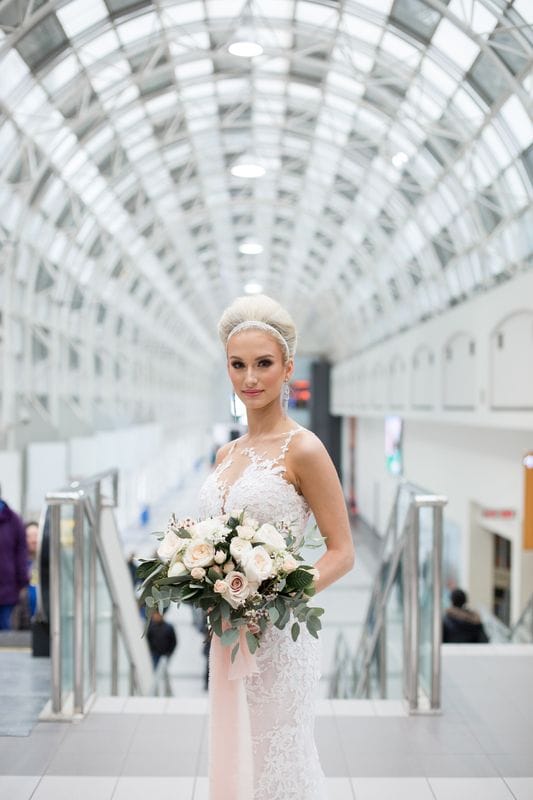 A Bridal Portrait Session in The Skywalk | Toronto Ontario